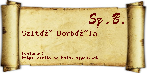 Szitó Borbála névjegykártya