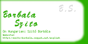 borbala szito business card