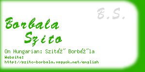 borbala szito business card